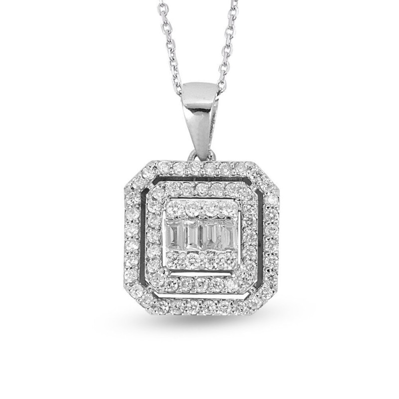 0.44 Karat Baget Pırlanta Kolye