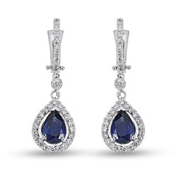 2.41 Karat Safir Taşlı Pırlanta Küpe