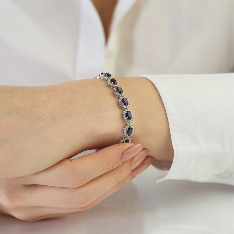 13.54 Karat Safir Taşlı Pırlanta Bileklik