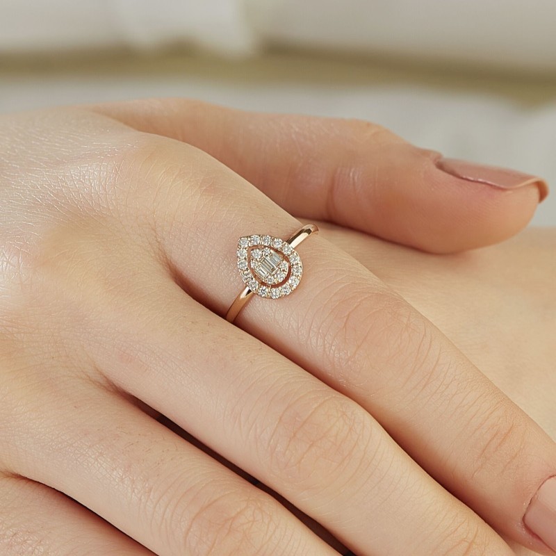 0.33 Karat Baget Pırlanta Yüzük
