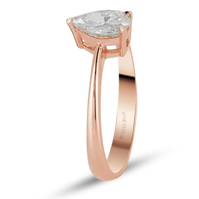 0.84 Karat Damla Pırlanta Tektaş Yüzük