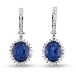 10.59 Karat Safir Taşlı Pırlanta Küpe