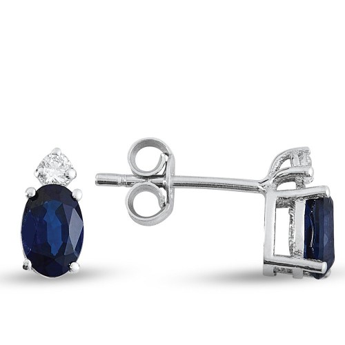 1.32 Karat Safir Taşlı Pırlanta Küpe