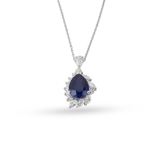 4.75 Karat Safir Taşlı Pırlanta Kolye
