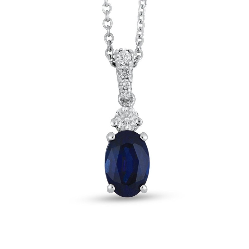 0.69 Karat Safir Taşlı Pırlanta Kolye