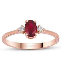 0.65 Karat Yakut Taşlı Pırlanta Yüzük