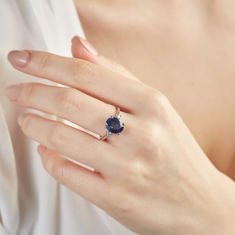 3.87 Karat Safir Taşlı Pırlanta Yüzük