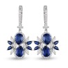 5.95 Karat Safir Taşlı Markiz Pırlantalı Küpe