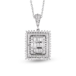 0.94 Karat Baget Pırlanta Kolye