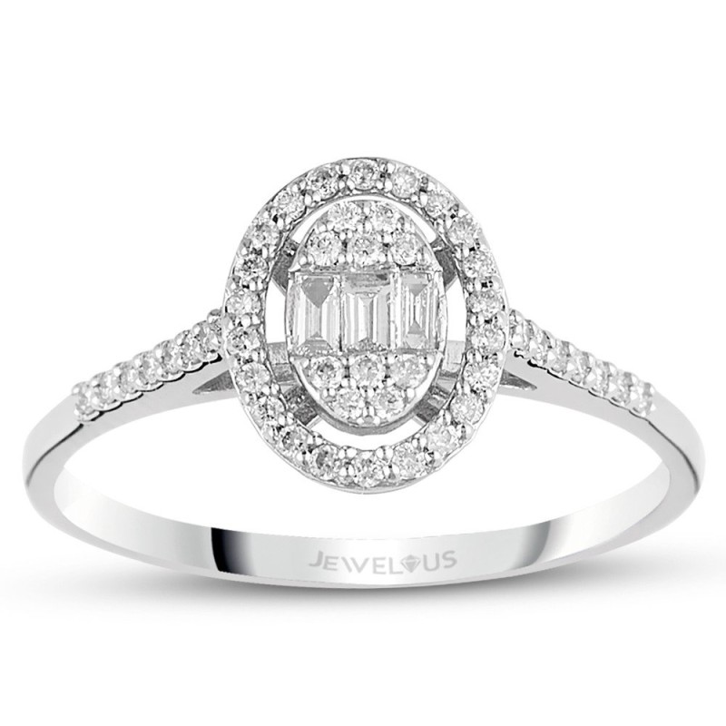 0.25 Karat Baget Pırlanta Oval Yüzük