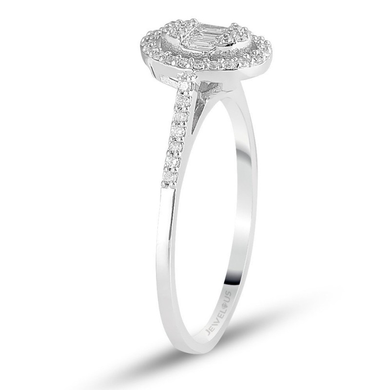 0.25 Karat Baget Pırlanta Oval Yüzük