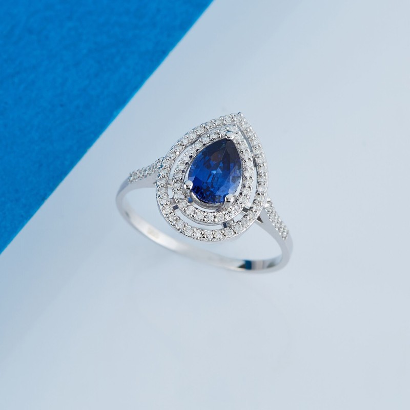 1.38 Karat Safir Taşlı Pırlanta Yüzük