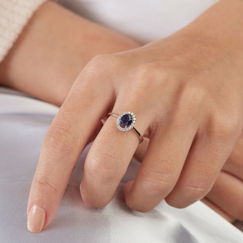 0.98 Karat Safir Taşlı Pırlanta Yüzük