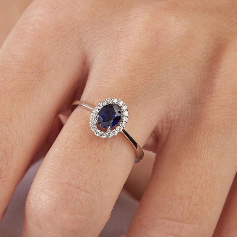 0.98 Karat Safir Taşlı Pırlanta Yüzük