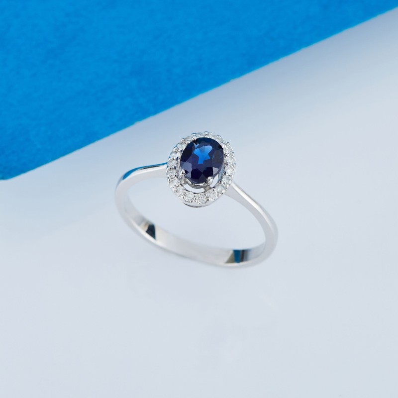0.98 Karat Safir Taşlı Pırlanta Yüzük