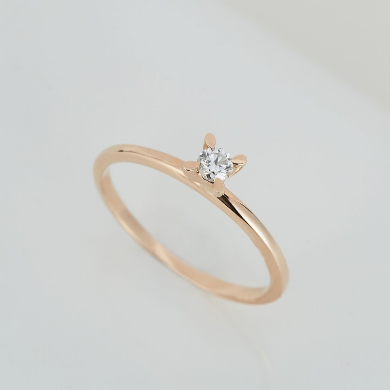 0.11 Karat Pırlanta Rose Tektaş Yüzük