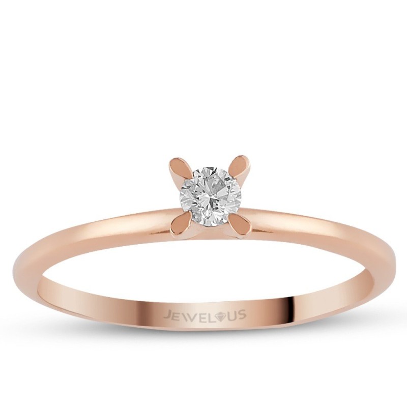 0.11 Karat Pırlanta Rose Tektaş Yüzük