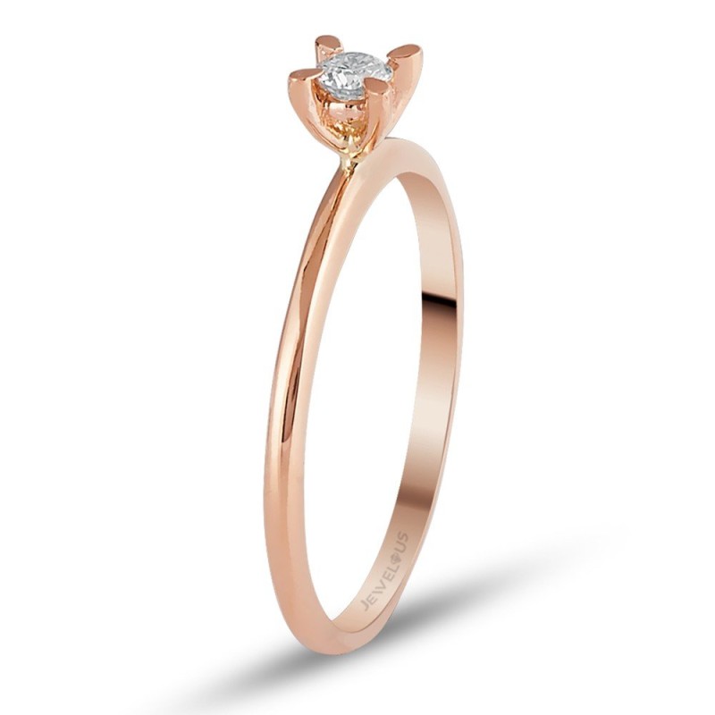 0.11 Karat Pırlanta Rose Tektaş Yüzük