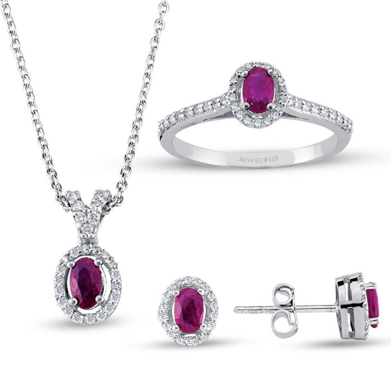 1.45 Karat Yakut Taşlı Pırlanta Set