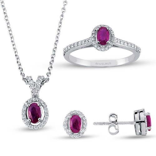 5.55 Karat Yakut Taşlı Pırlanta Set