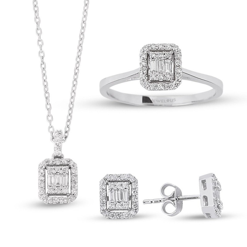 0.71 Karat Baget Pırlanta Set