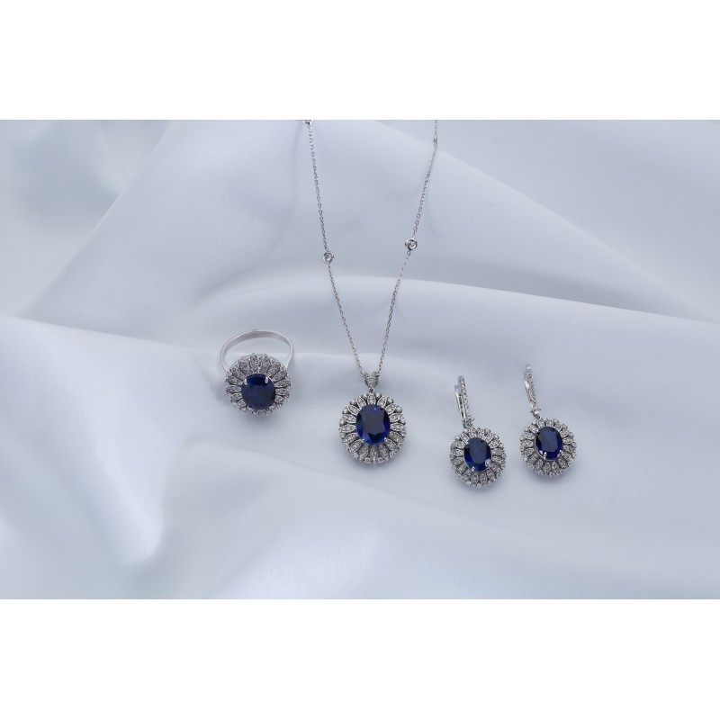 6.53 Karat Safir Taşlı Pırlanta Kolye